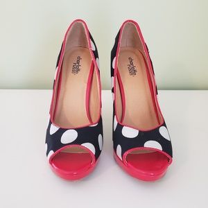 Vintage inspired, polka dot heels